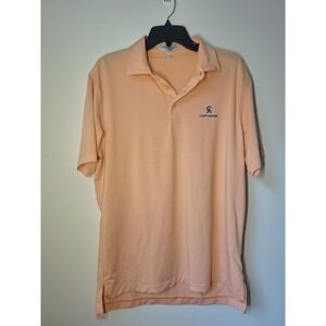 Peter Millar Summer Comfort Polo Shirt Mens Medium Orange and White Stripe